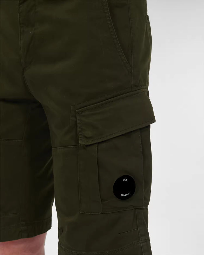 C.P. Company Stretch Sateen Cargo Shorts Ivy Green
