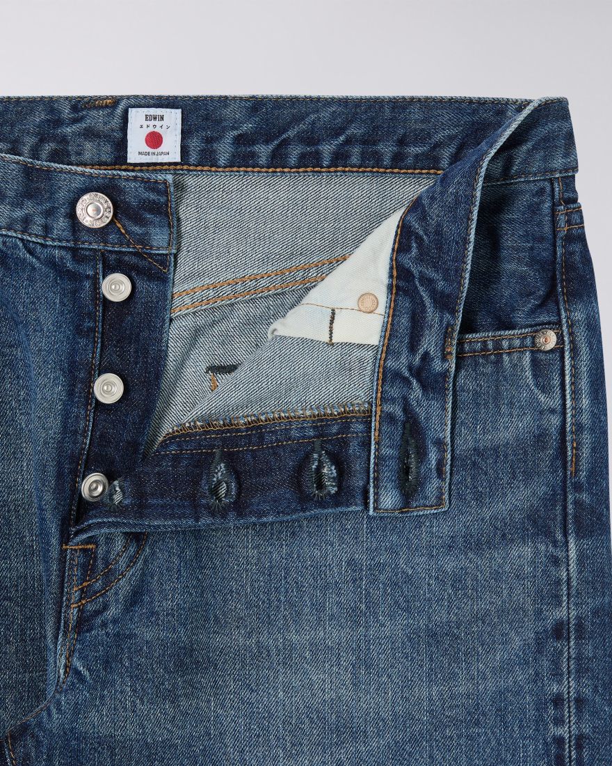 Edwin Slim Tapered Jeans L32 Blue Dark Used Made in Japan