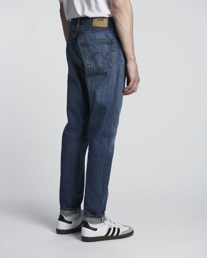 Edwin Slim Tapered Jeans L32 Blue Dark Used Made in Japan