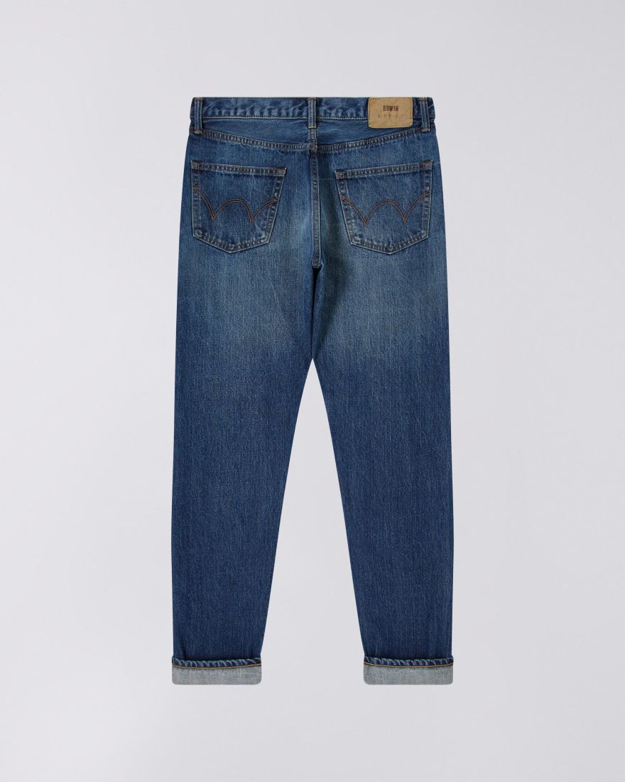 Edwin Slim Tapered Jeans L32 Blue Dark Used Made in Japan