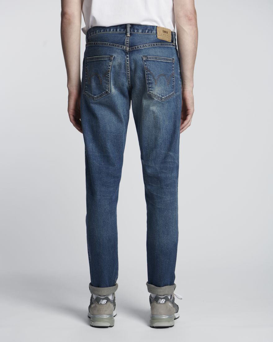 Edwin Regular Tapered Jeans L32 Blue Mid Used