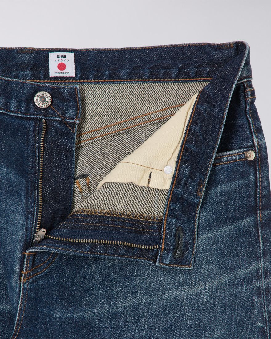 Edwin Slim Tapered Jeans L32 Blue Mid Dark Used