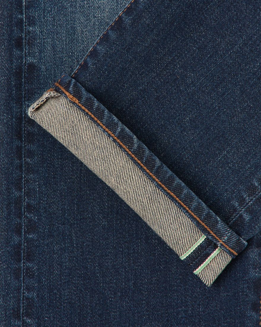 Edwin Slim Tapered Jeans L32 Blue Mid Dark Used