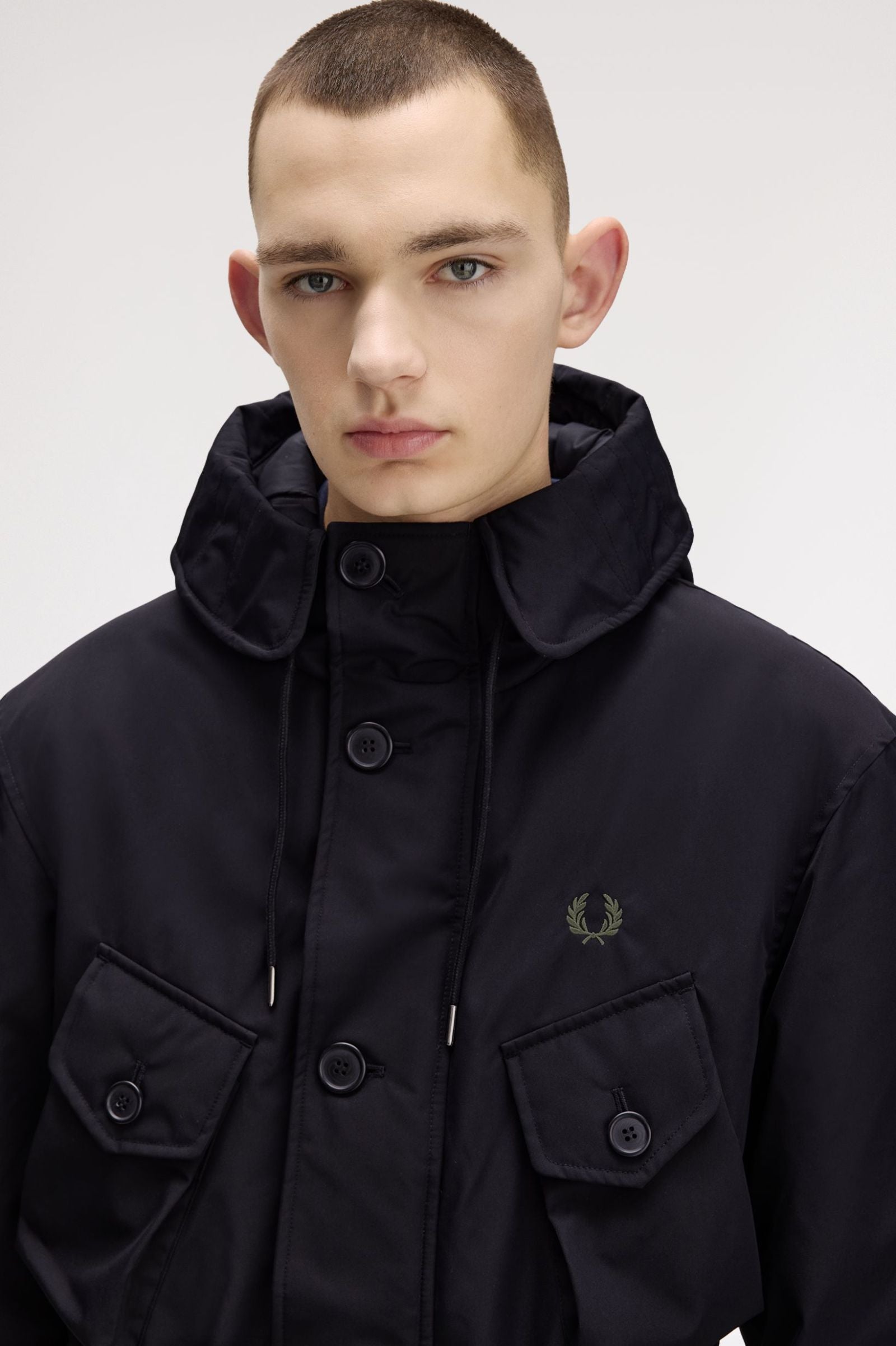 Fred Perry Patch Pocket Puffer Jacket Black