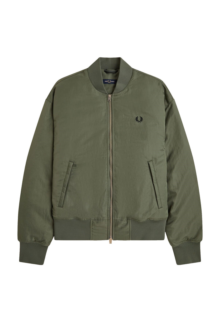 Fred Perry Chaqueta Bomber Tenis Acolchada Verde