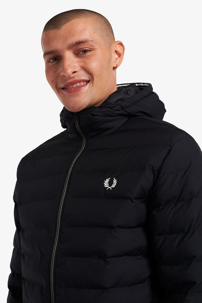 Fred Perry Hooded Insulated Jacket Black