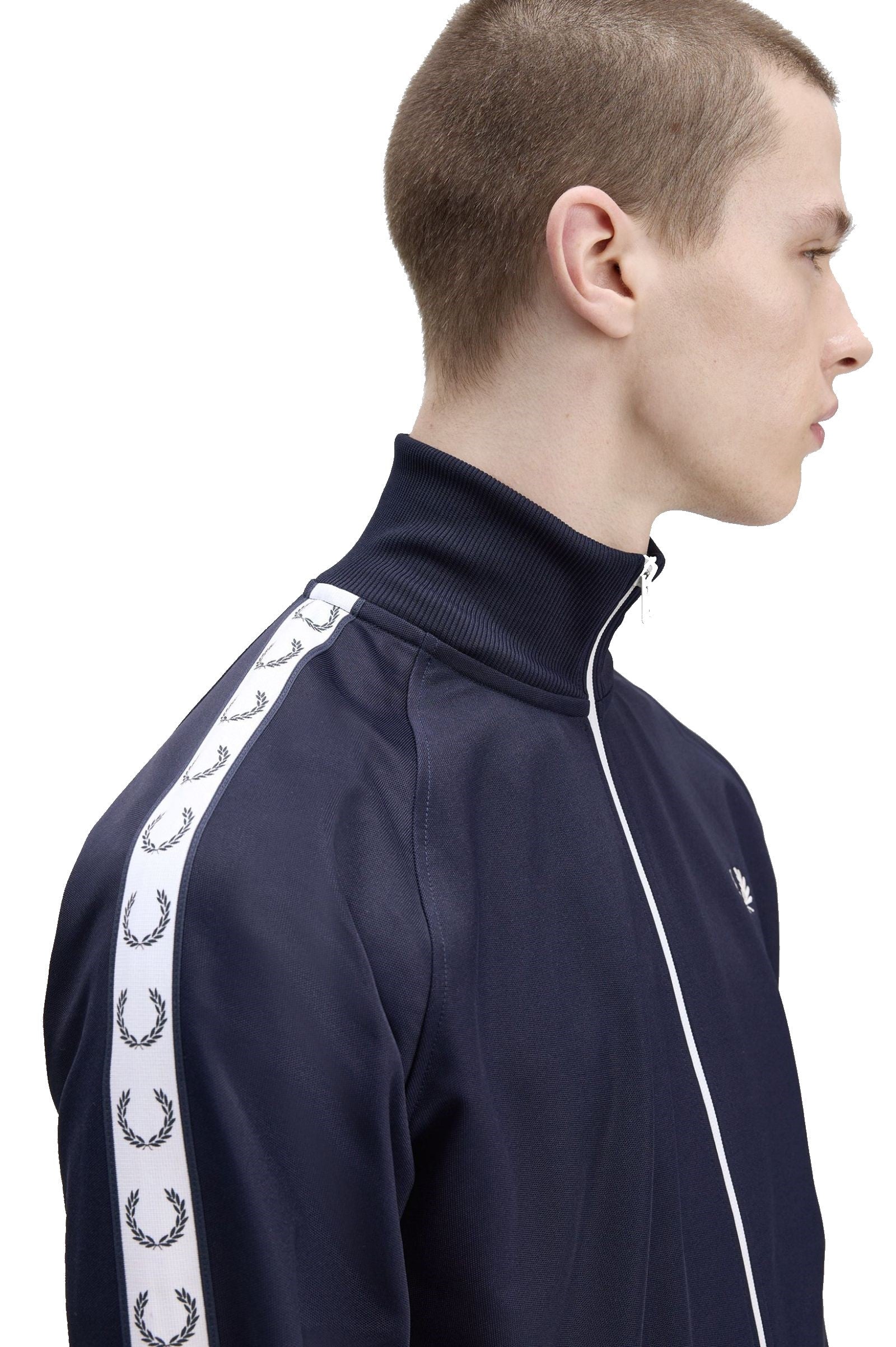 Fred Perry Taped Track Jacket 4620 Carbon Blue