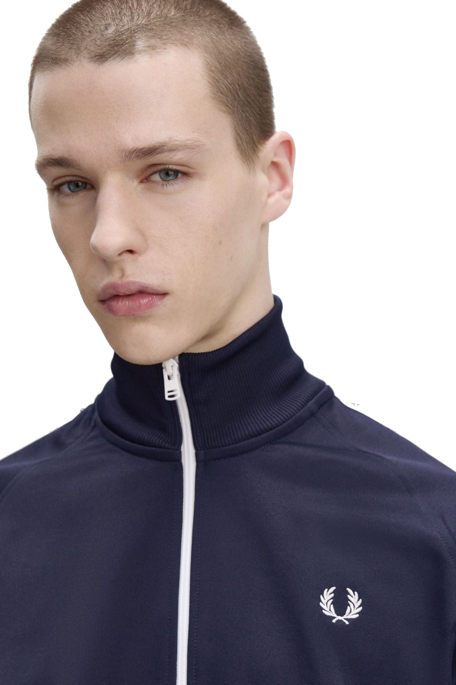 Fred Perry Taped Track Jacket 4620 Carbon Blue
