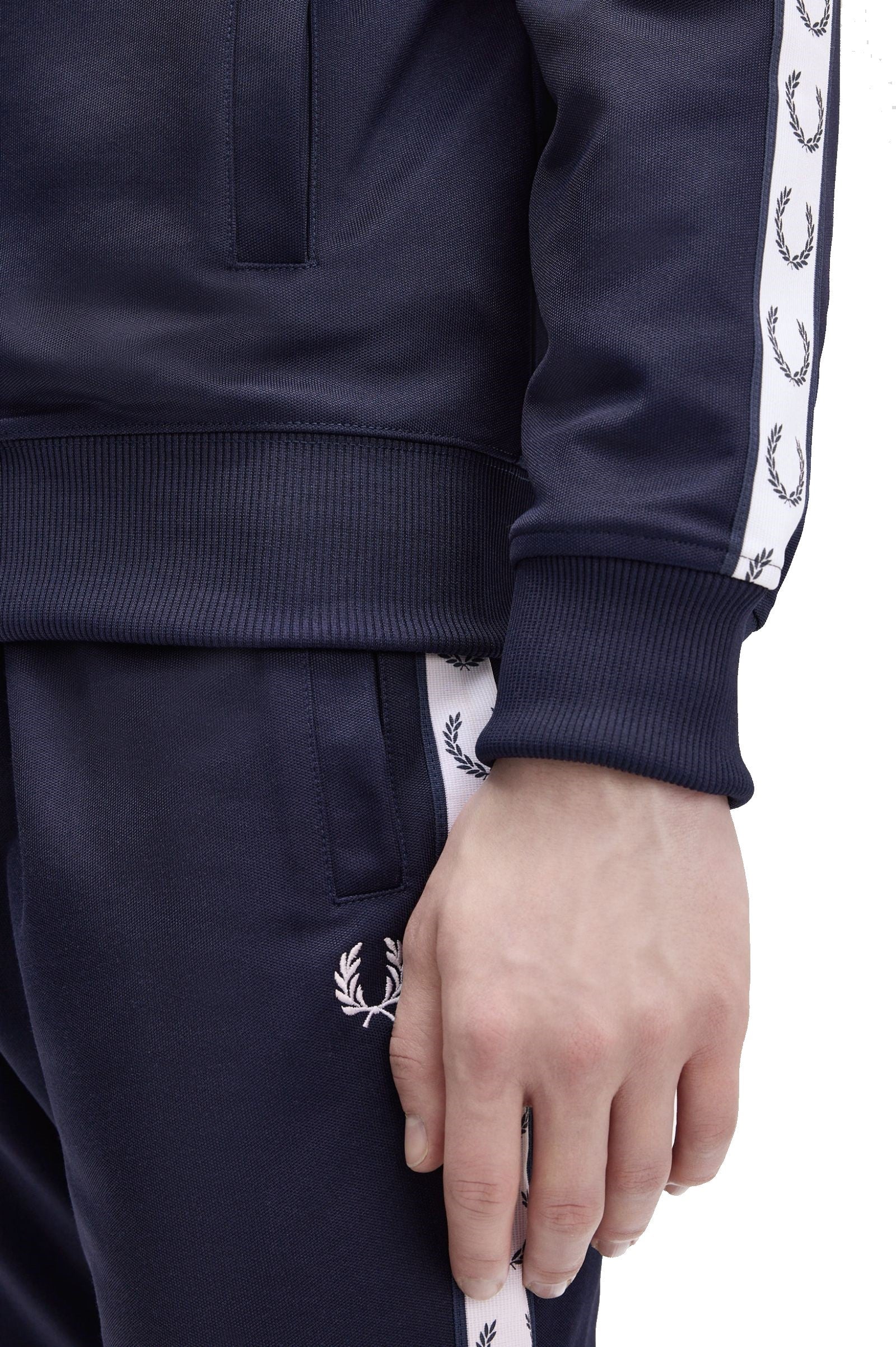 Fred Perry Taped Track Jacket 4620 Carbon Blue