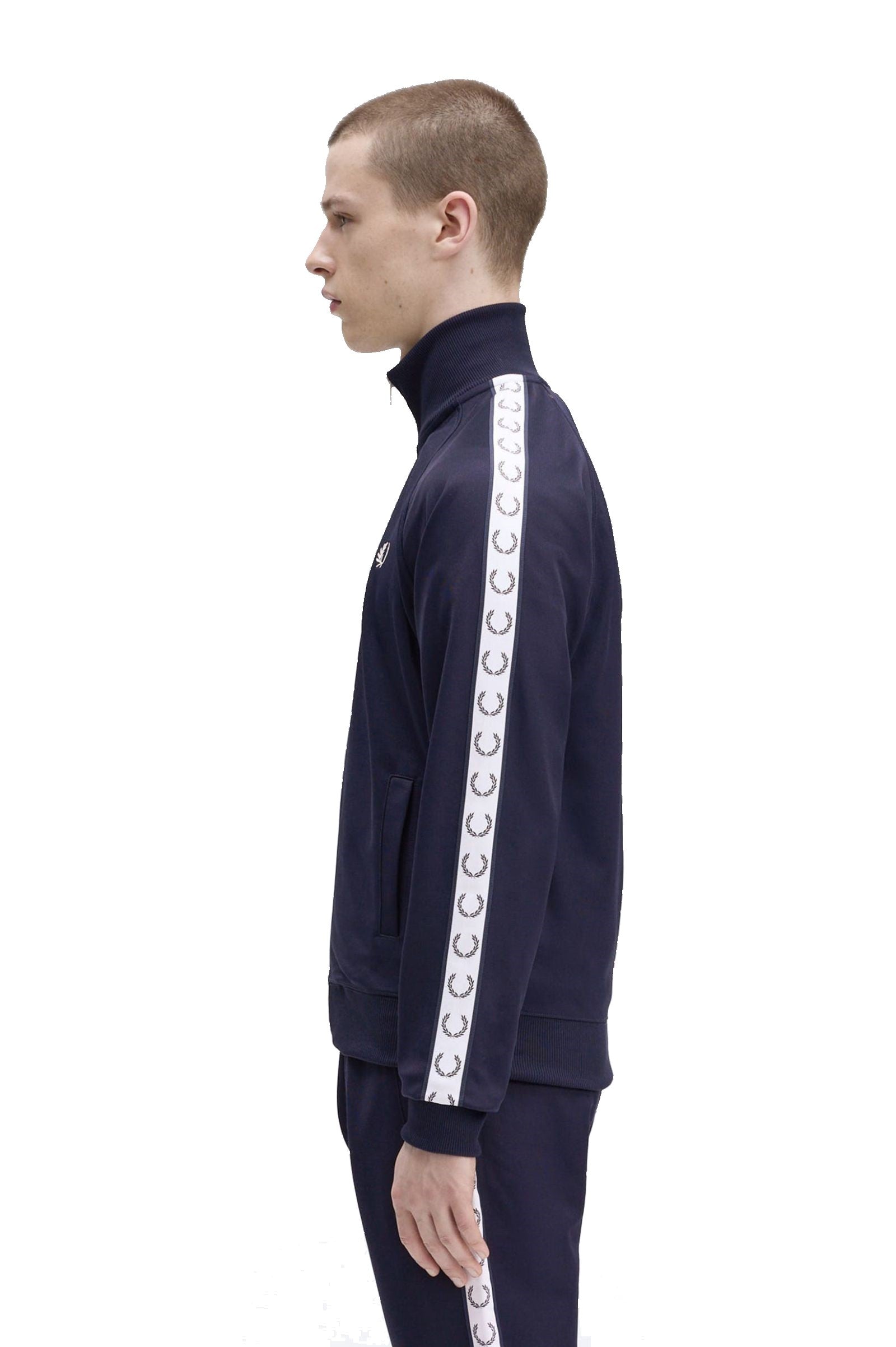 Fred Perry Taped Track Jacket 4620 Carbon Blue