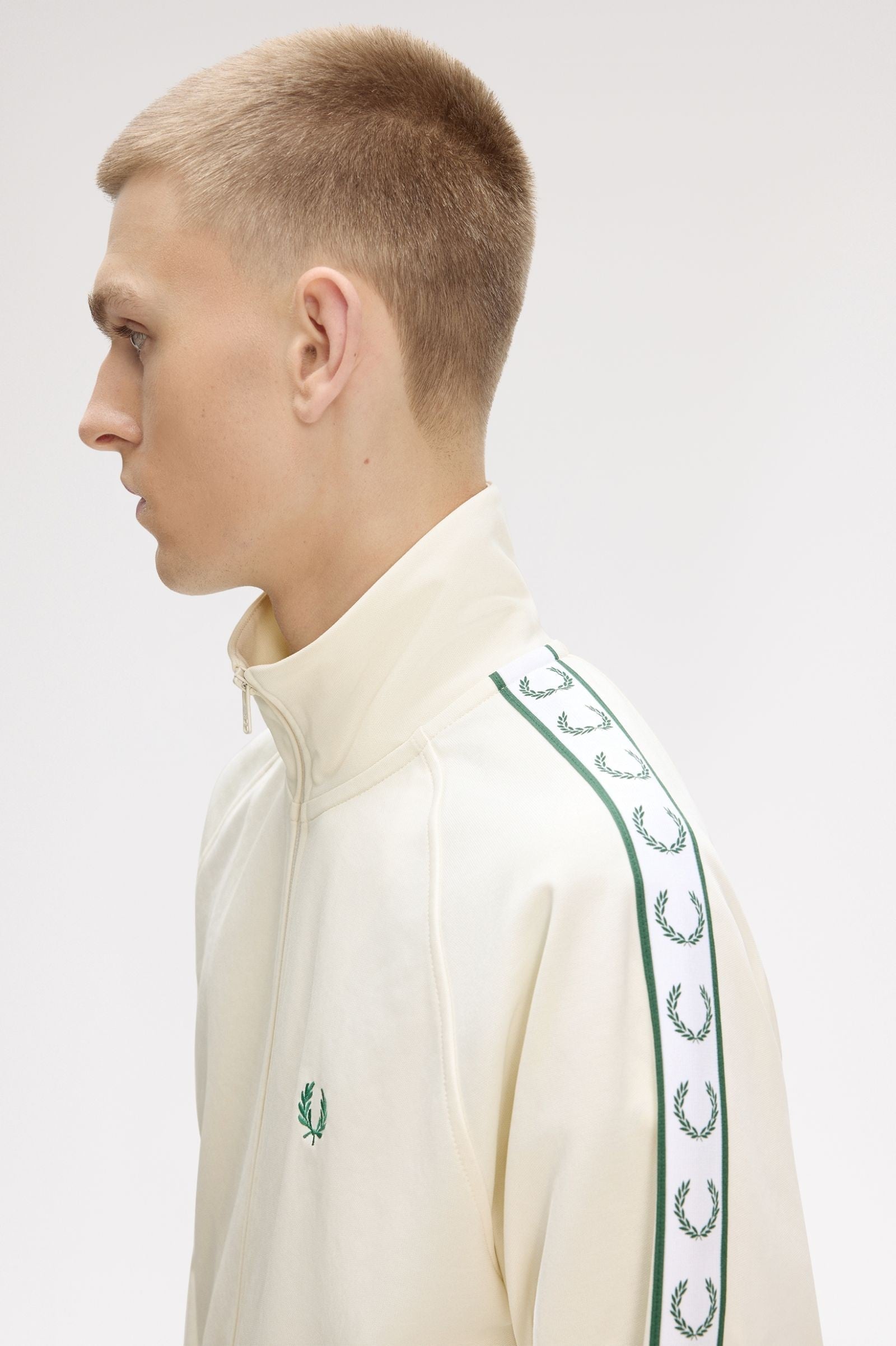 Fred Perry Contrast Tape Track Jacket Ecru