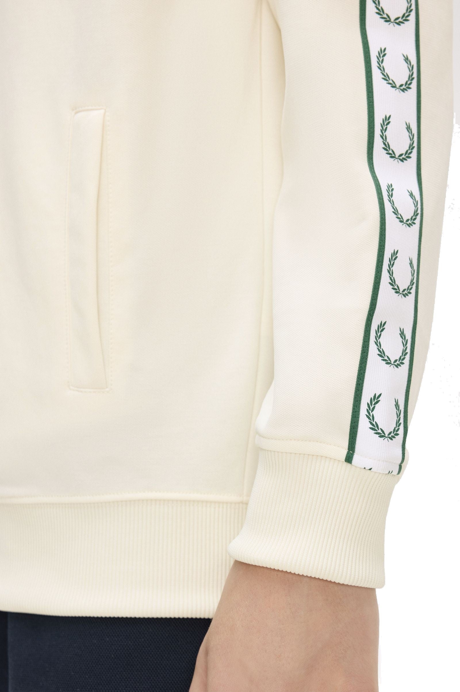 Fred Perry Contrast Tape Track Jacket Ecru