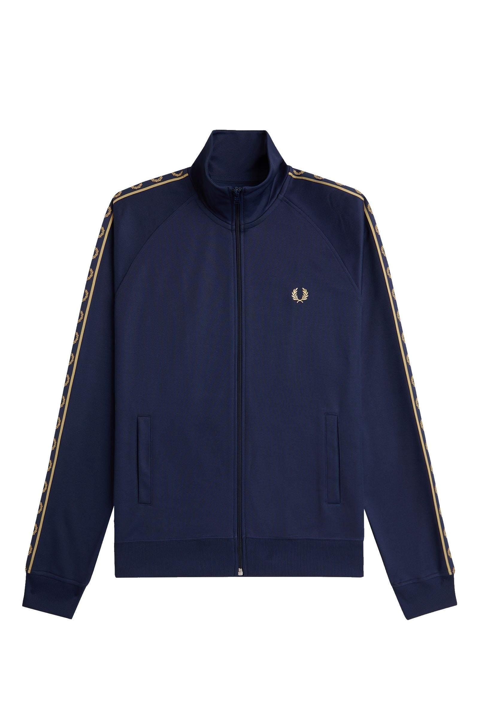 Fred Perry Contrast Tape Track Jacket Tennis Blue / Champagne