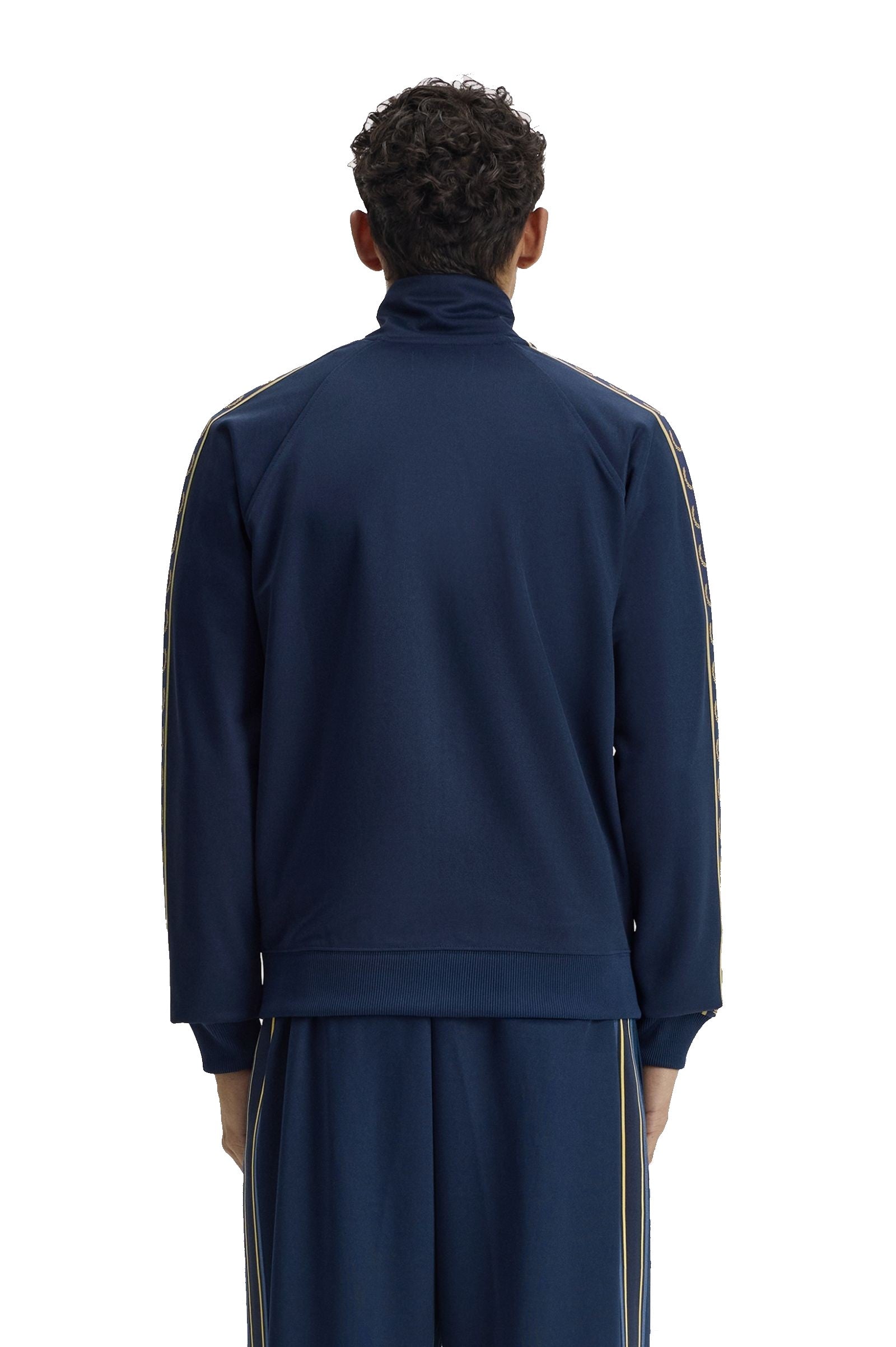 Fred Perry Contrast Tape Track Jacket Tennis Blue / Champagne