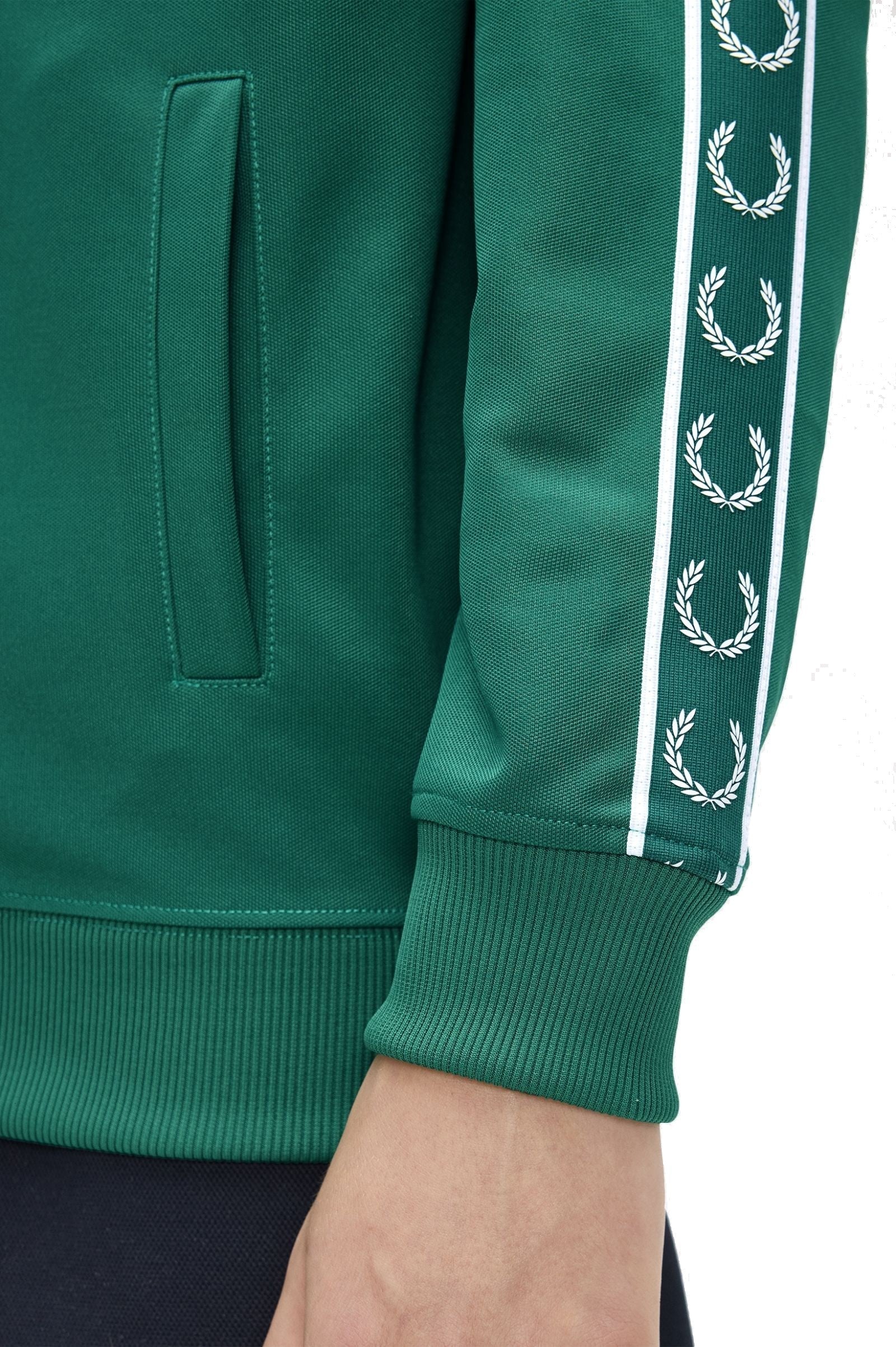 Fred Perry Contrast Tape Track Jacket Sport Green