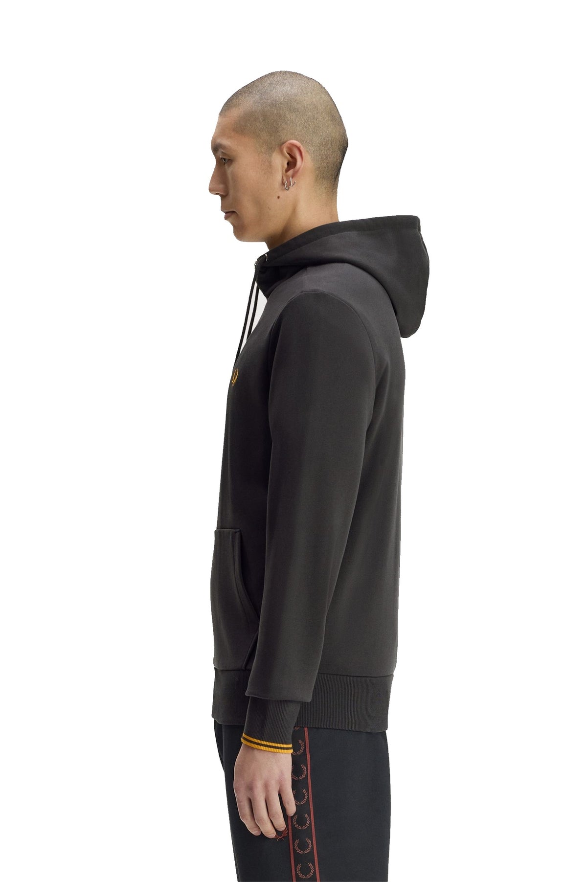 Fred Perry Sudadera Capucha Cremallera Gris J7536