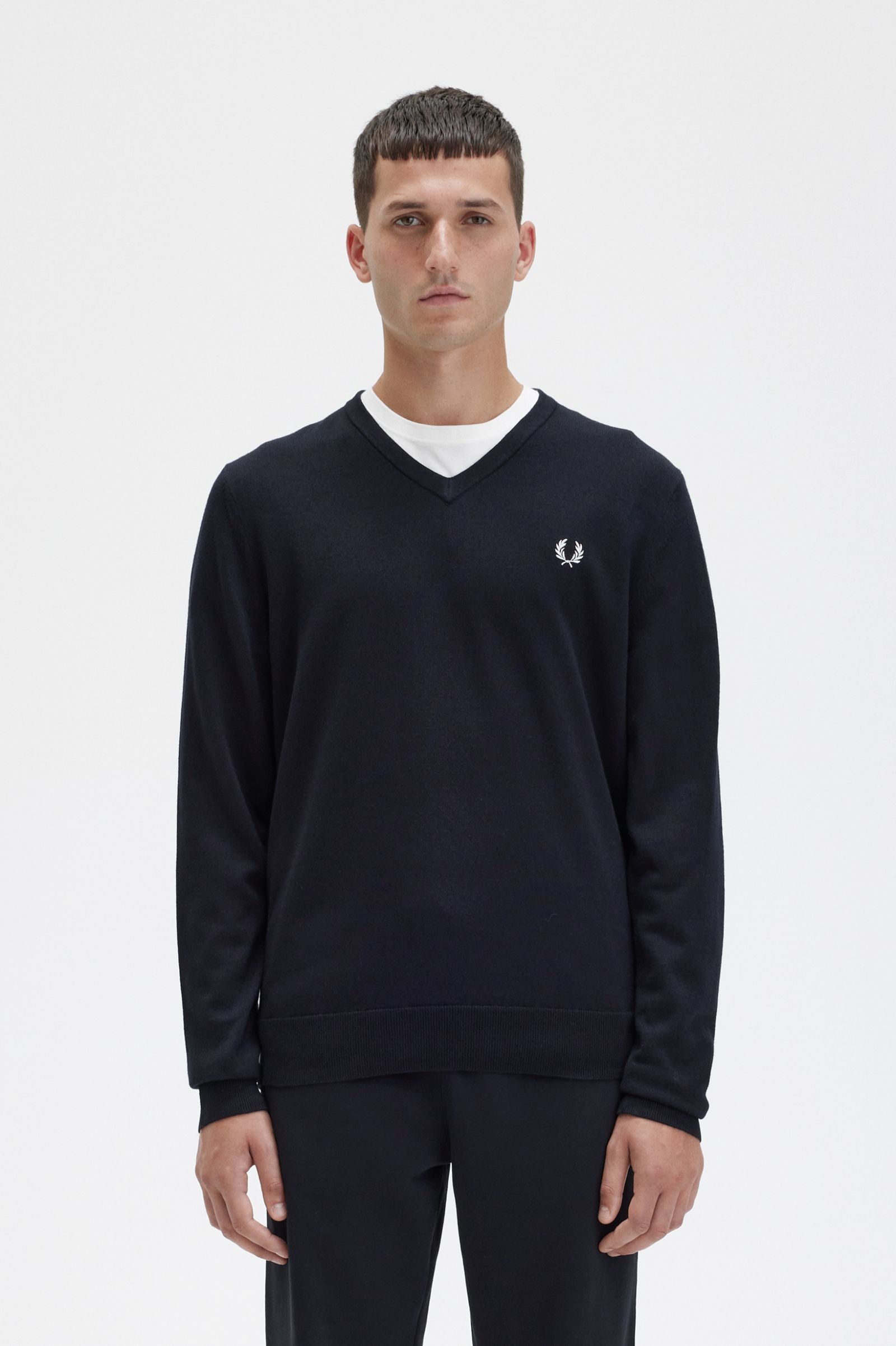 Fred Perry Classic V Neck Jumper Black
