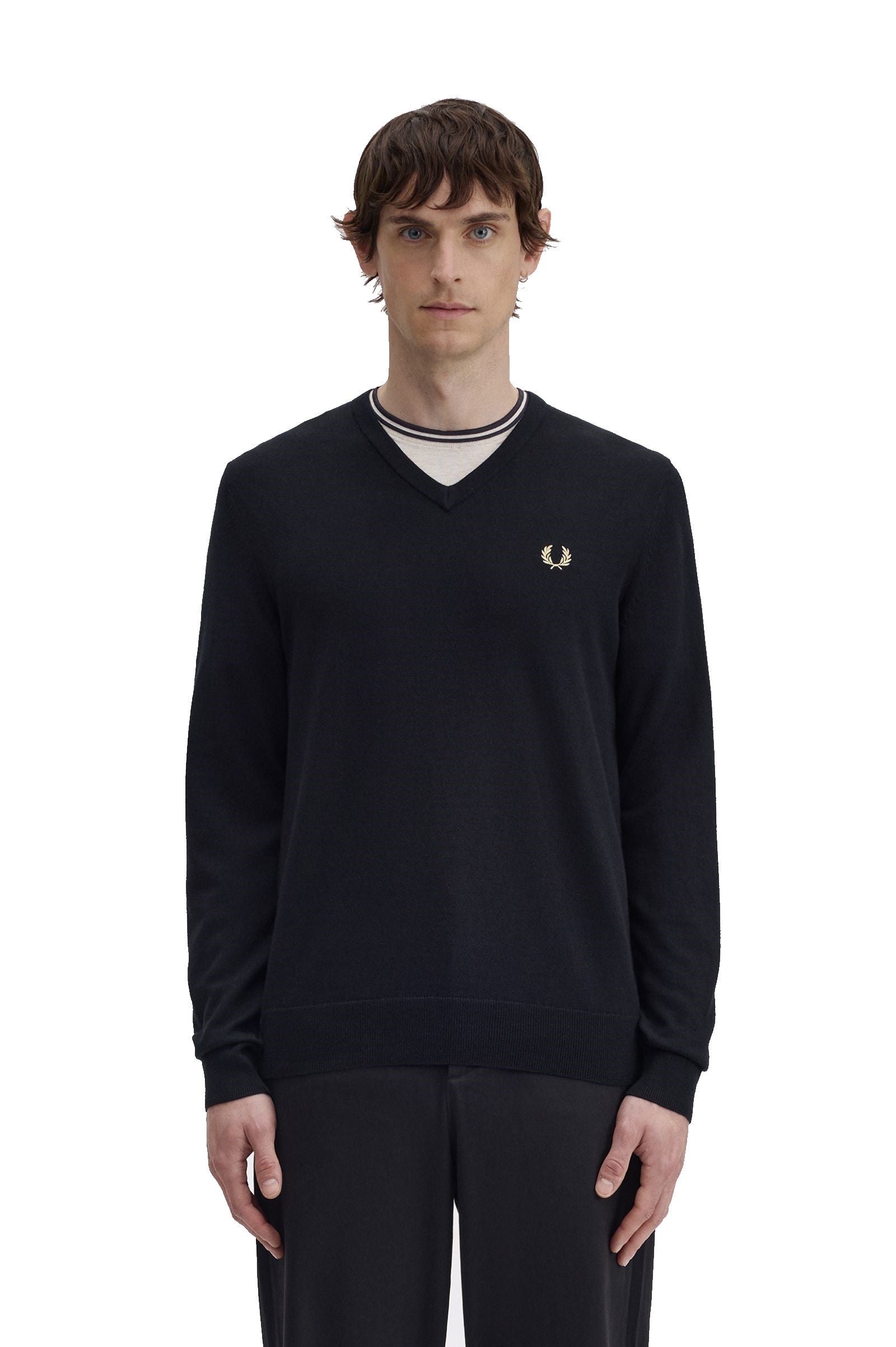 Fred Perry Classic V Neck Jumper Black