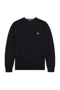 Fred Perry Classic Crew Neck Jumper Black / Yellow