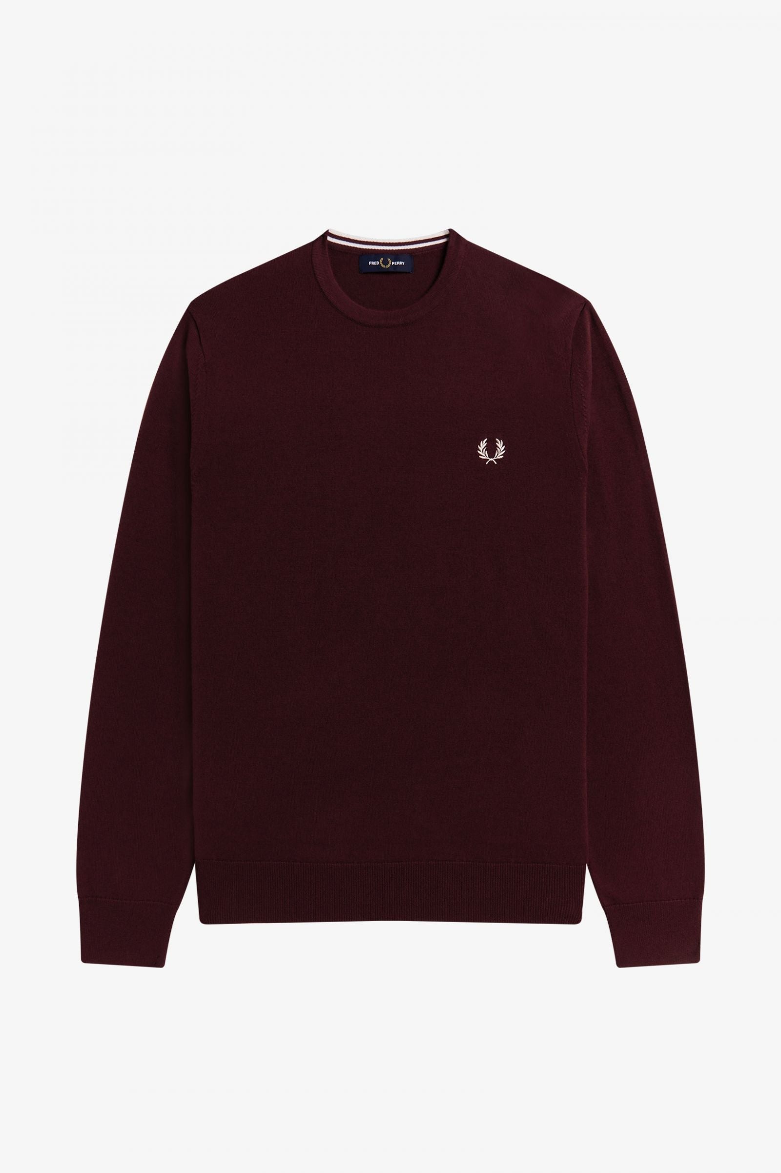 Fred Perry Classic Crew Neck Jumper Oxblood