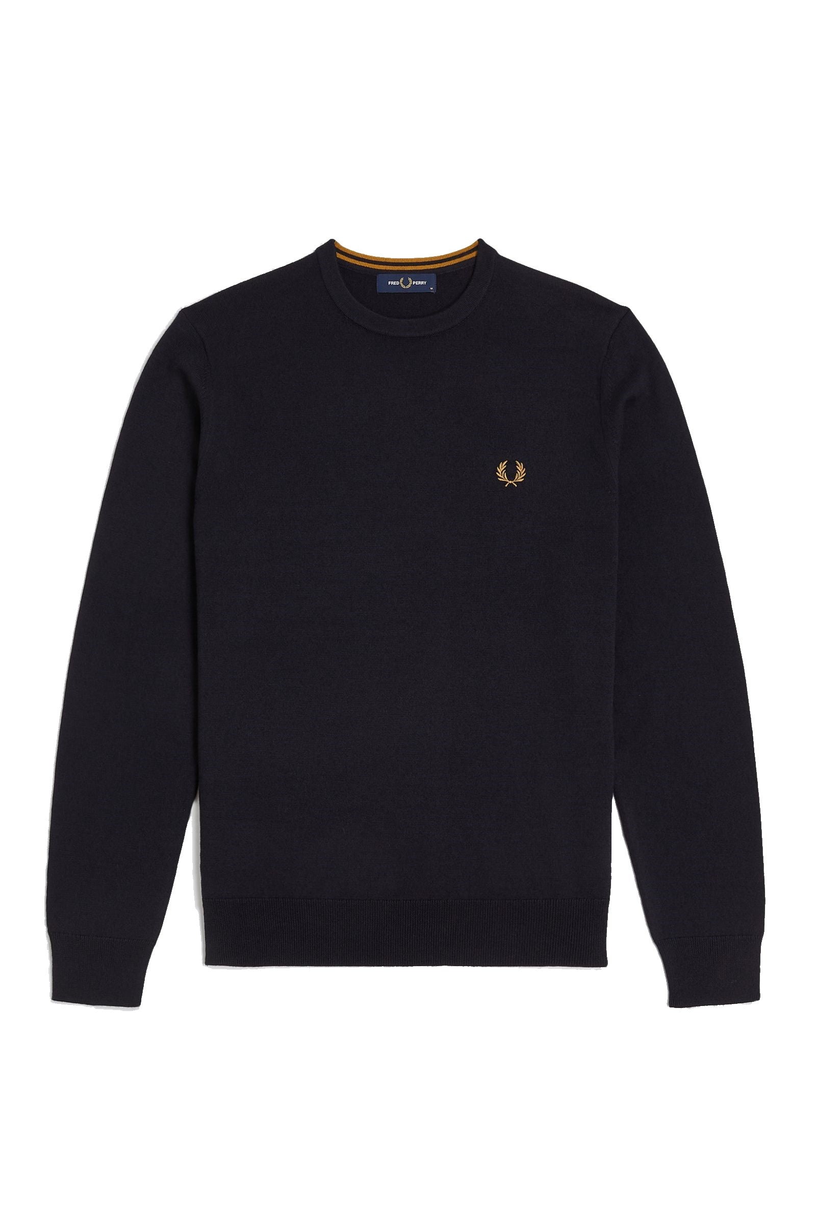 Fred Perry Classic Crew Neck Jumper Navy / Ocre