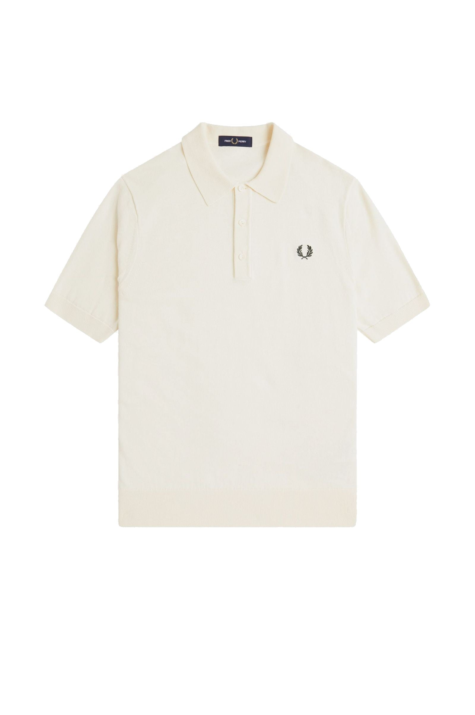 Fred Perry Long Staple Cotton Knitted Shirt Ecru