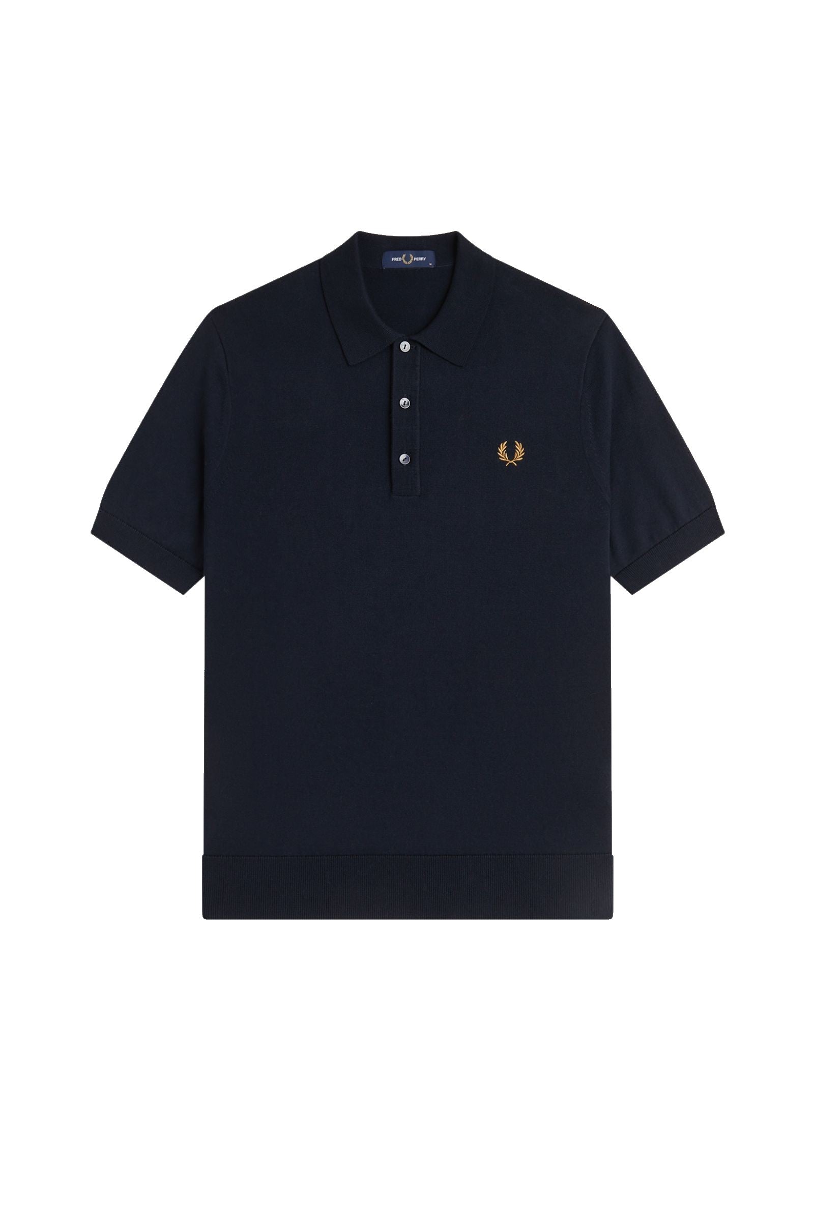 Fred Perry Long Staple Cotton Knitted Shirt Navy