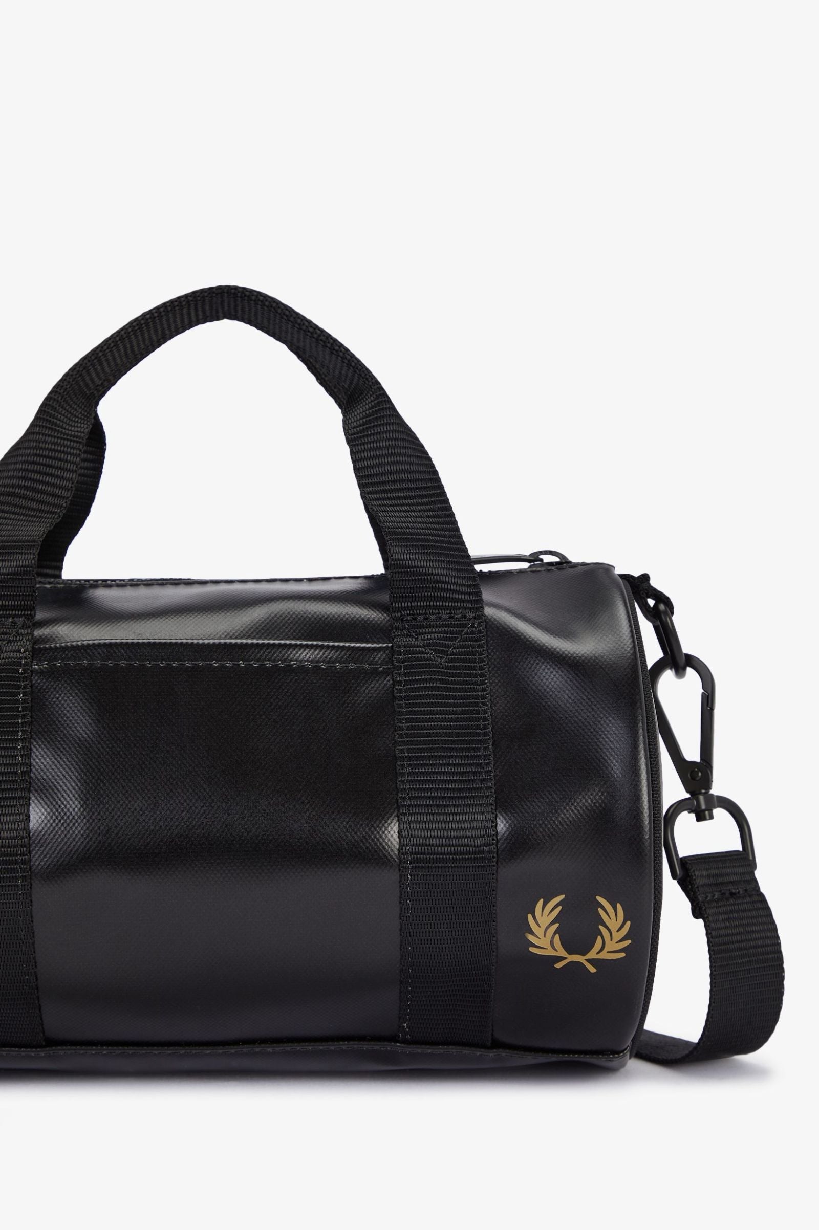 Fred Perry Tonal Classic Mini Barrel Bag Black / Gold
