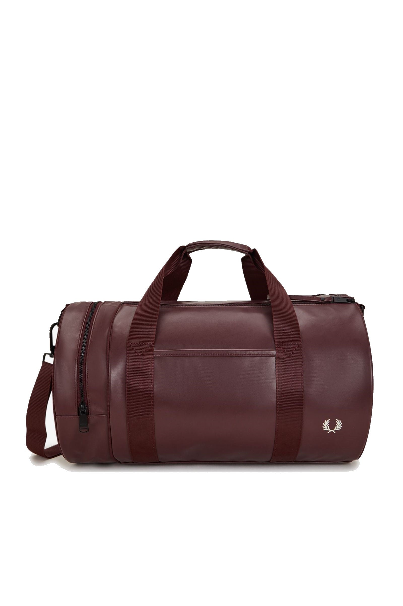 Fred Perry Tonal PU Barrel Bag Oxblood / Ecru / Ecru