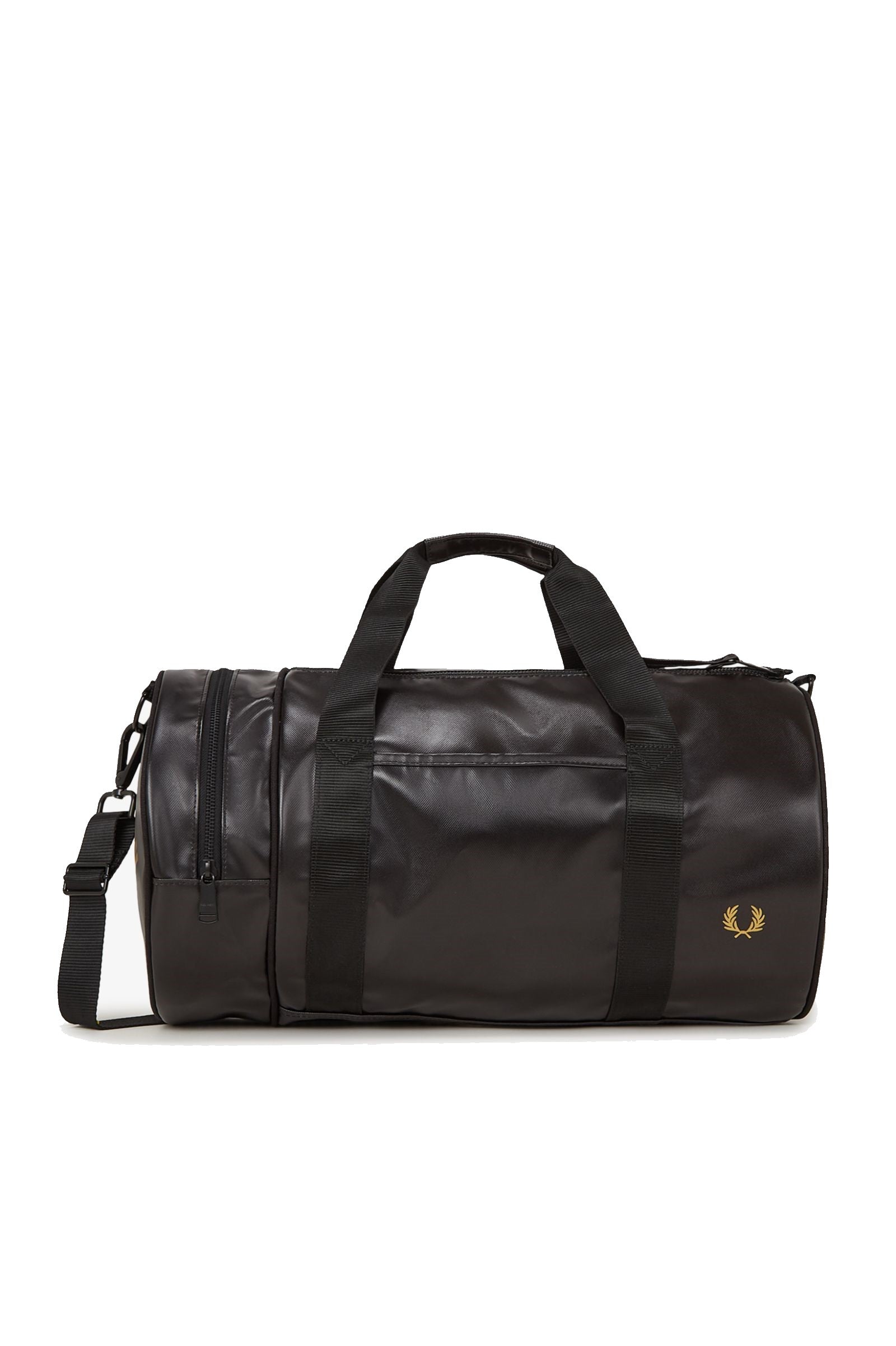 Fred Perry Tonal PU Barrel Bag Black / Gold