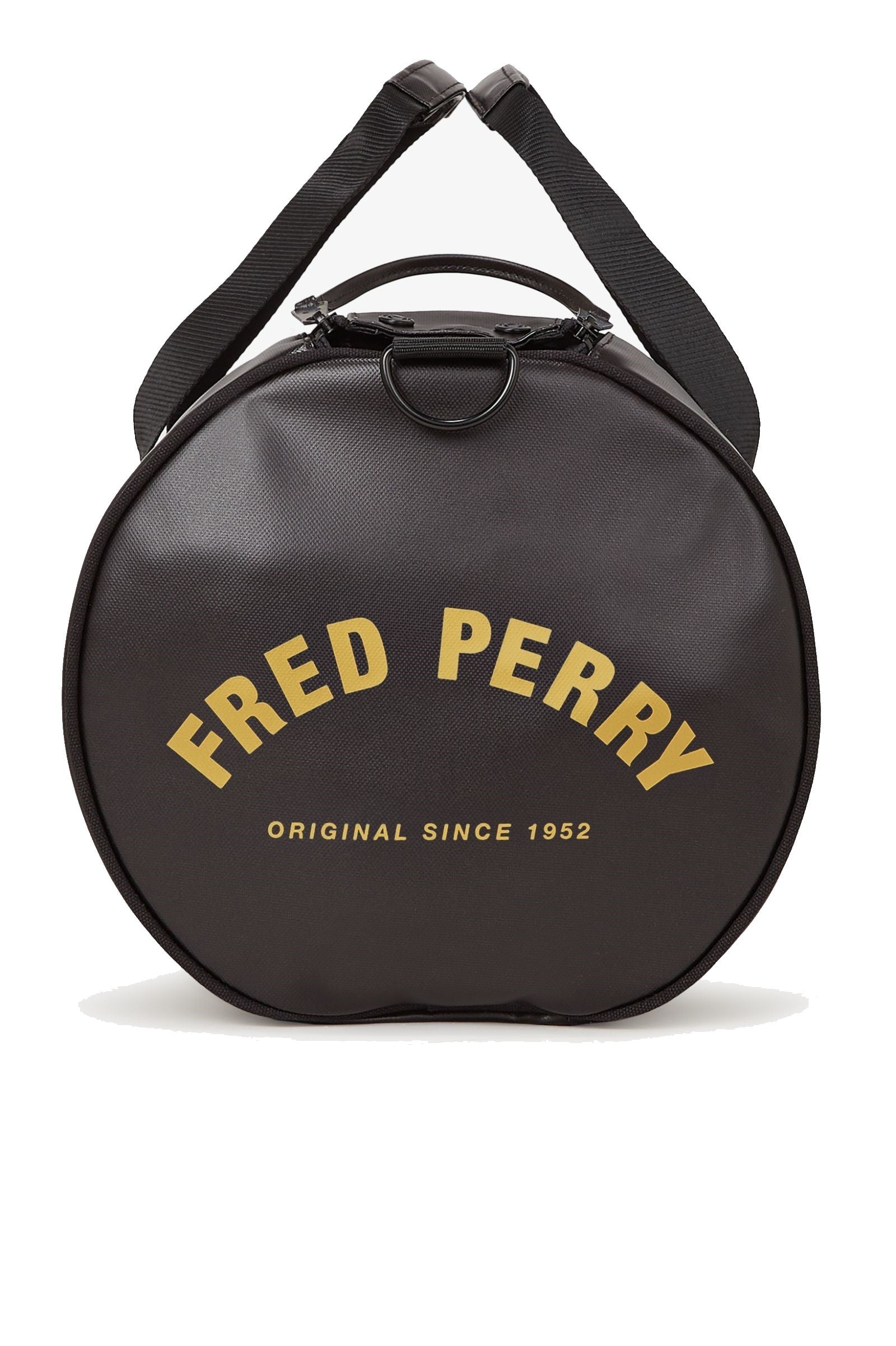 Fred Perry Tonal PU Barrel Bag Black / Gold