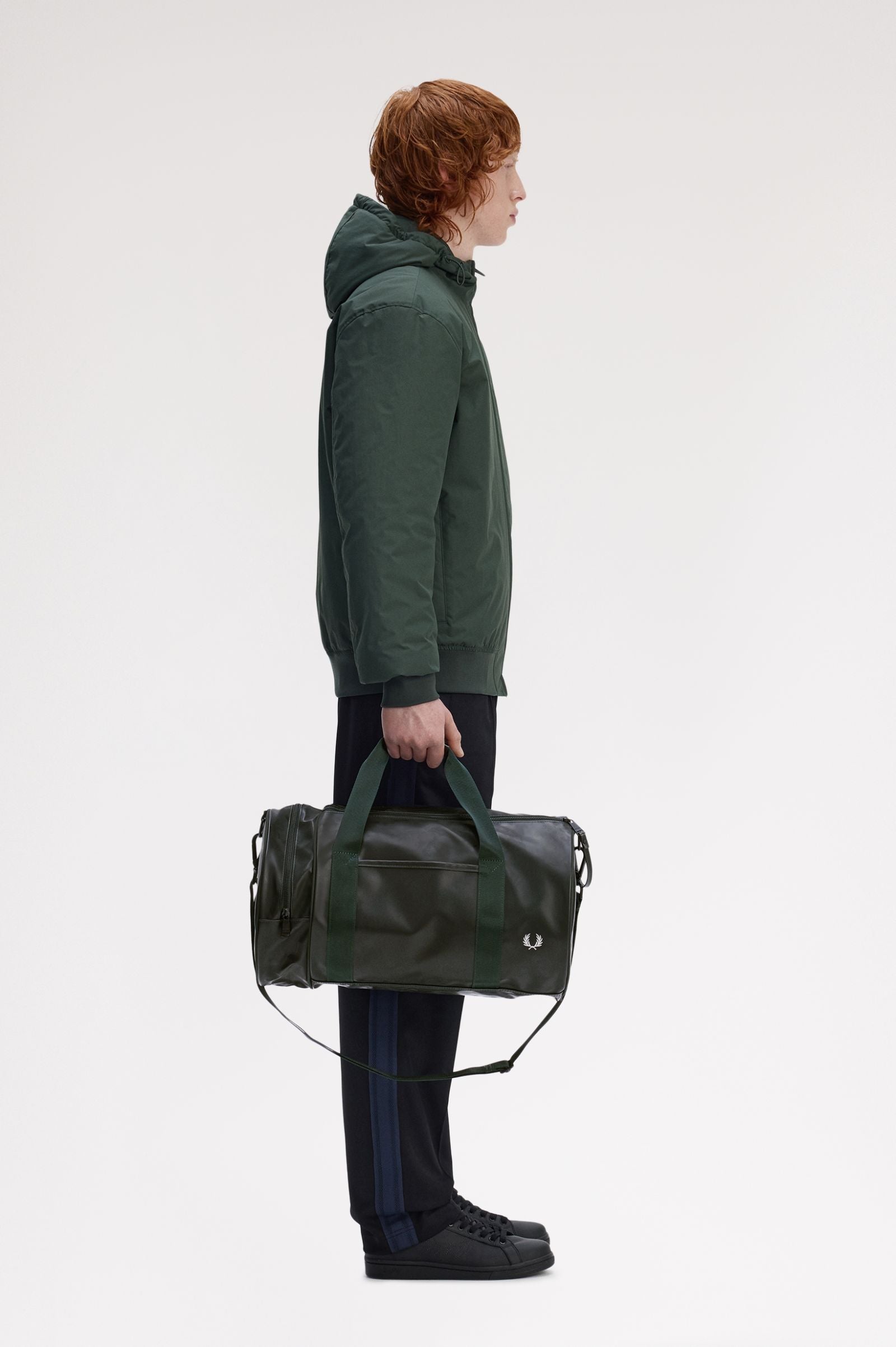 Fred Perry Tonal PU Barrel Bag Night Green