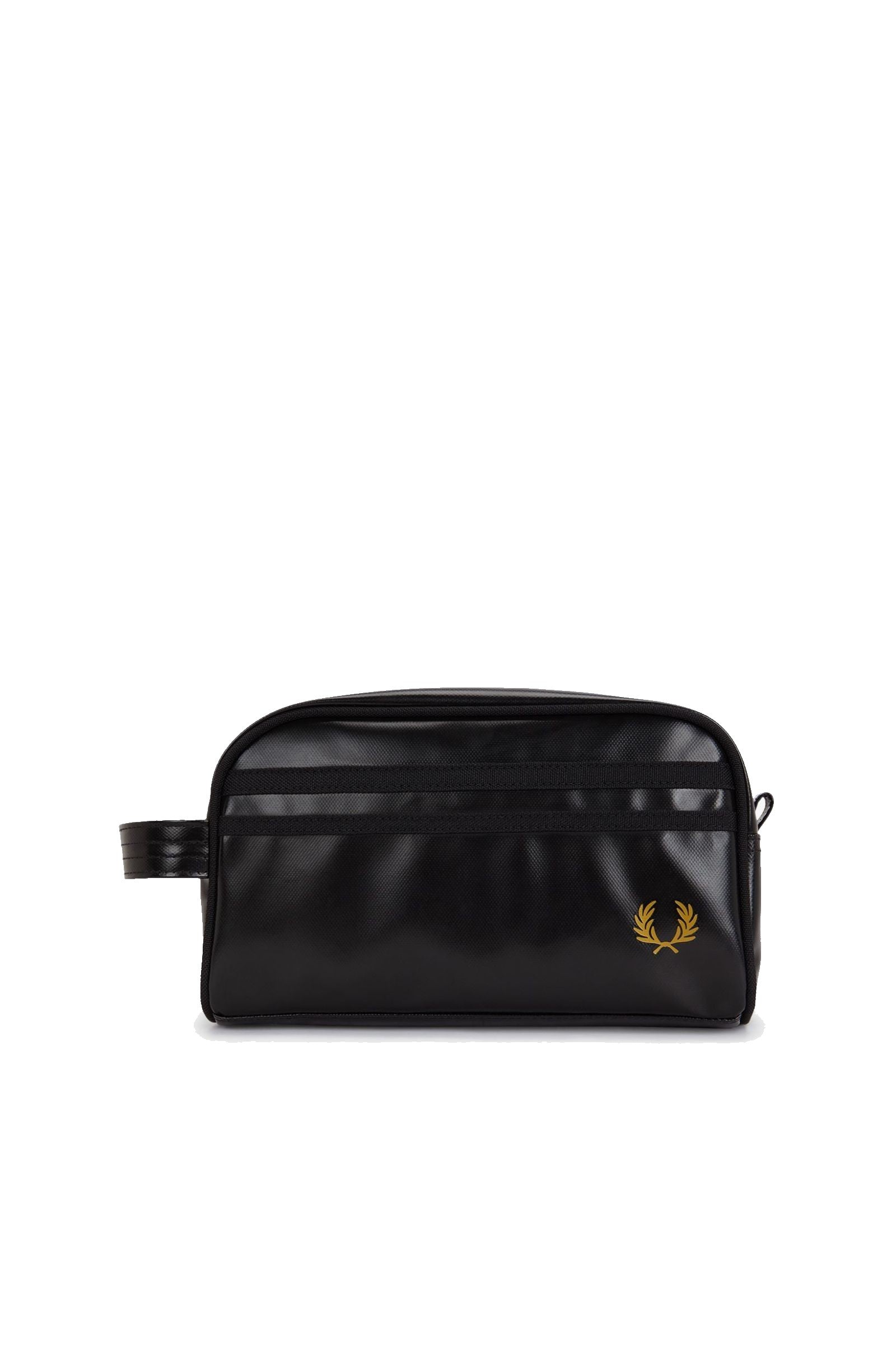 Fred Perry Coated Polyester Wash Bag Black / Gold