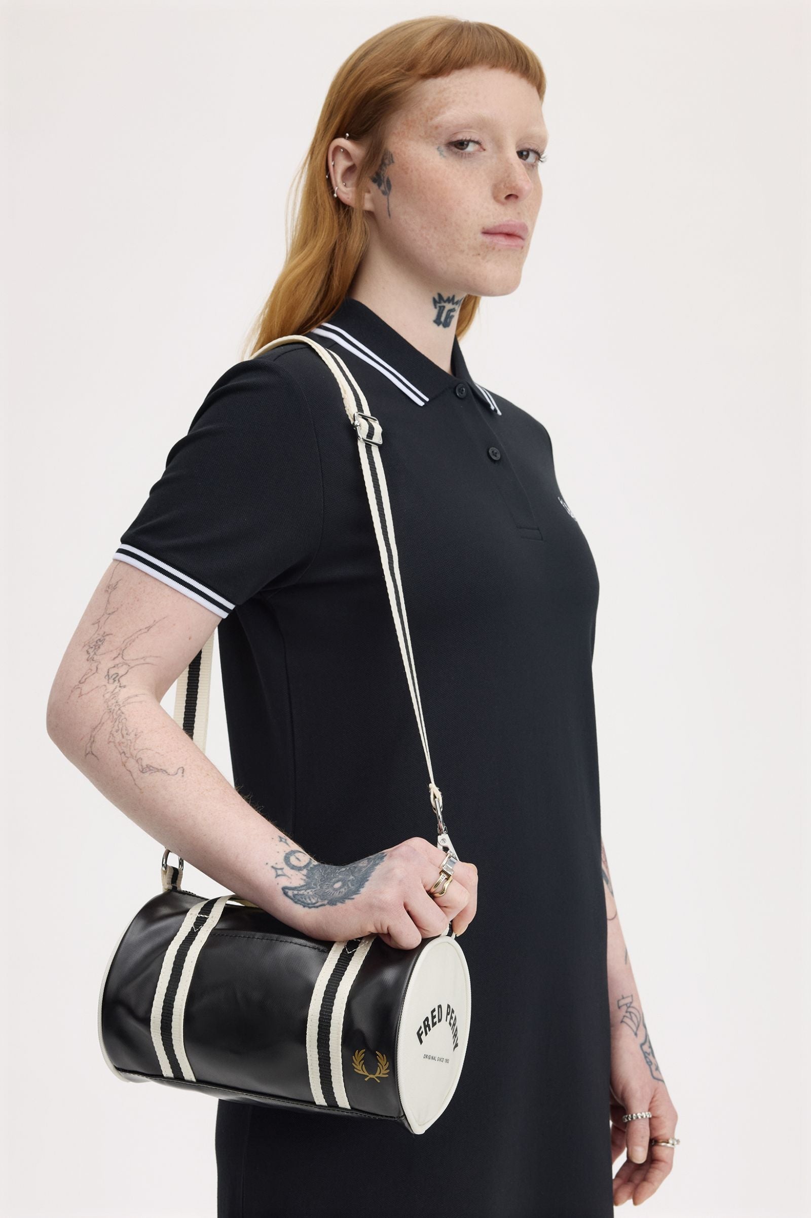 Fred Perry Classic Mini Barrel Bag Black