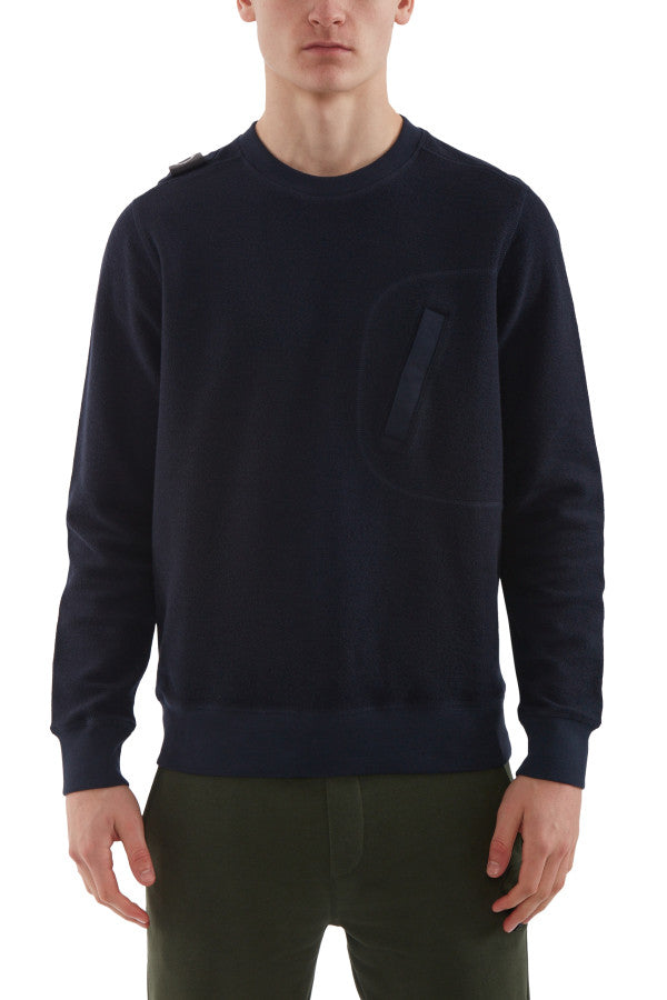 MA.STRUM Rev Loopback Crew Sweat Ink Navy