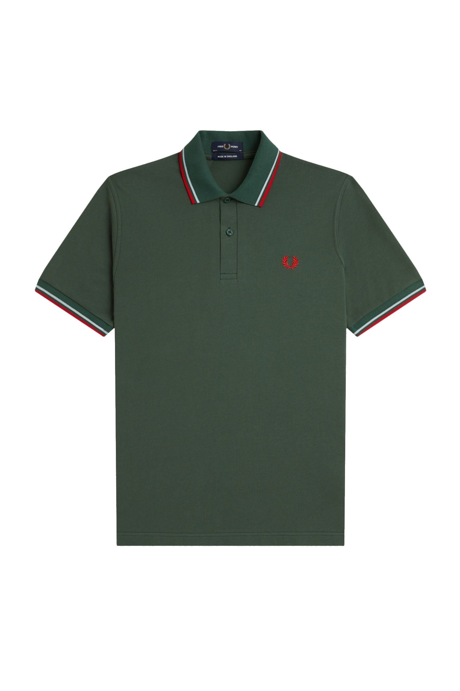 Fred Perry Reissues Original Twin Tipped Polo Tartan Green / Ice / Red