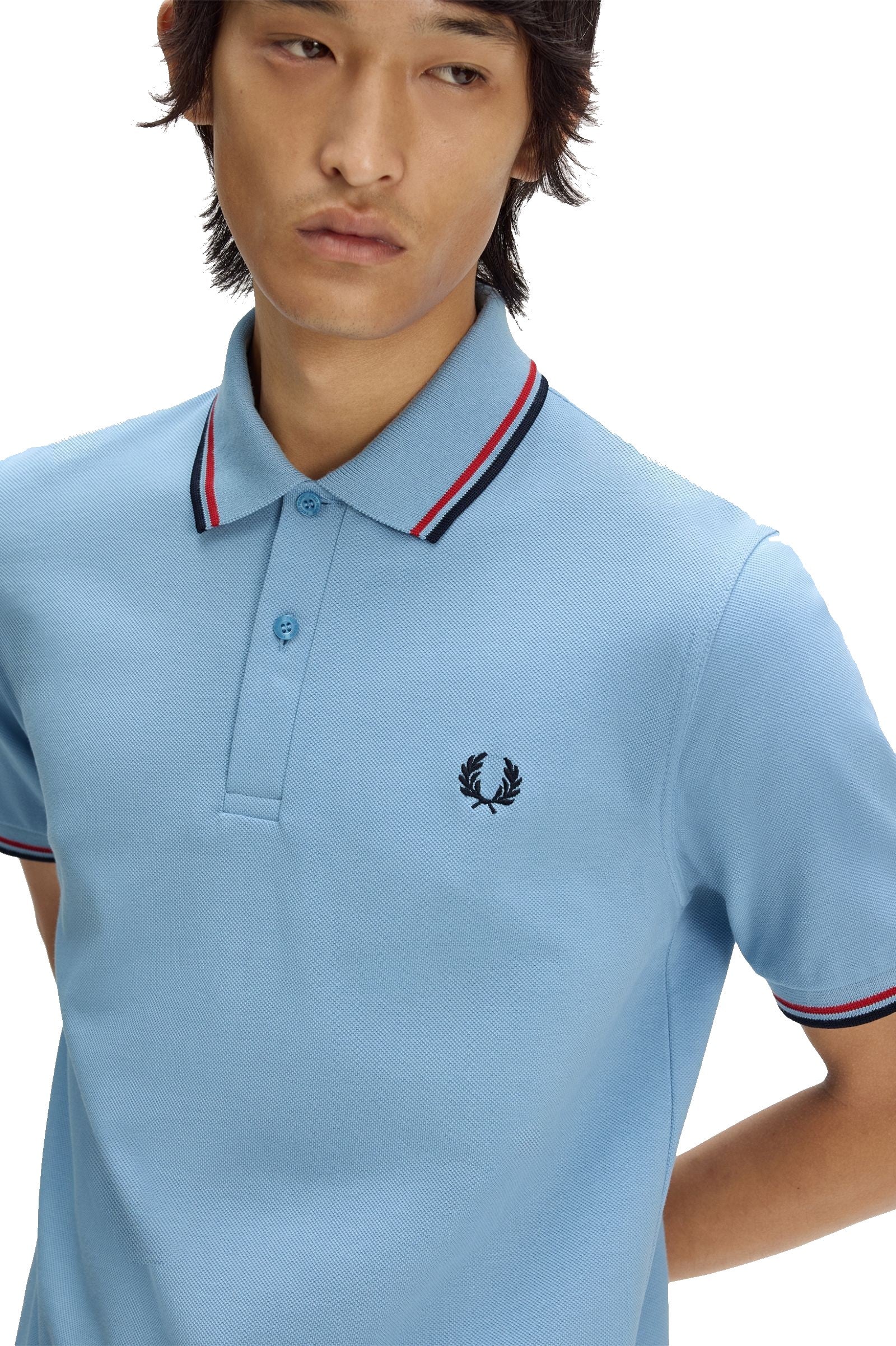 Fred Perry Reissues Original Twin Tipped Polo Sky / Red / Navy