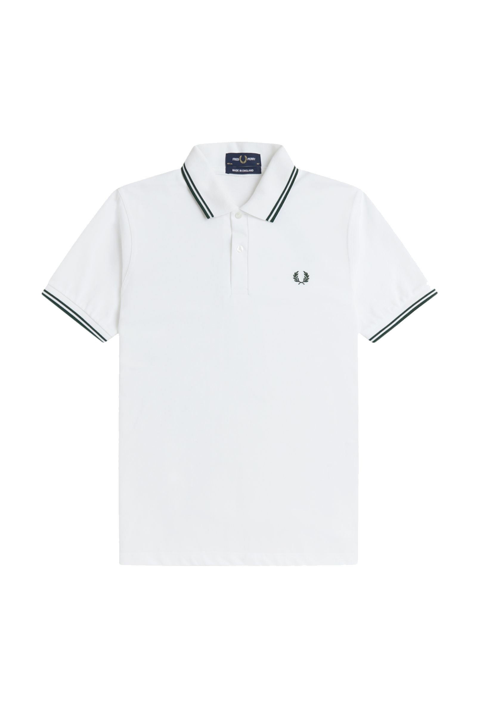 Fred Perry Reissues Original Twin Tipped Polo White / Tartan Green / Tartan Green