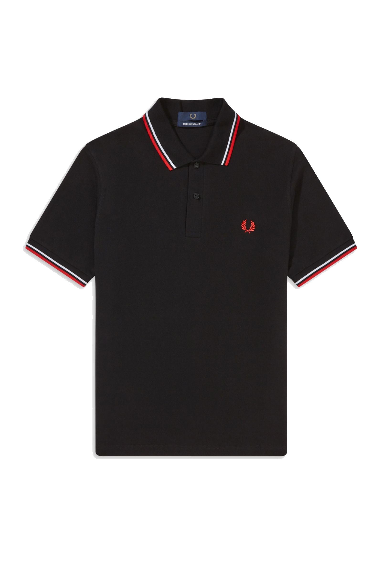 Fred Perry Reissues Original Twin Tipped Polo Black White Bright Red