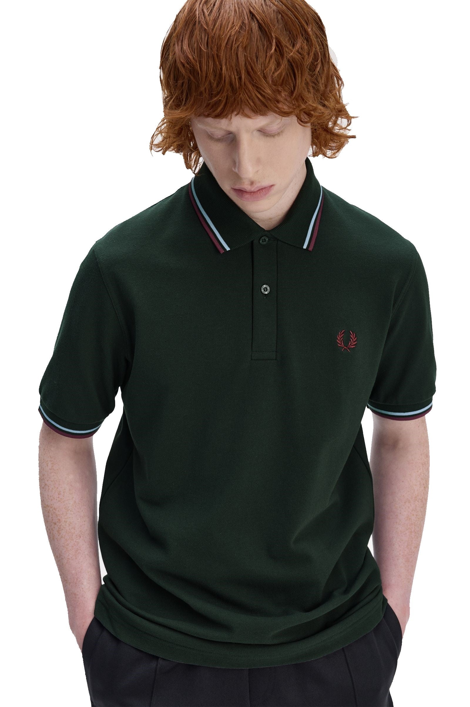 Fred Perry Reissues Original Twin Tipped Polo Night Green / Ice / Oxblood