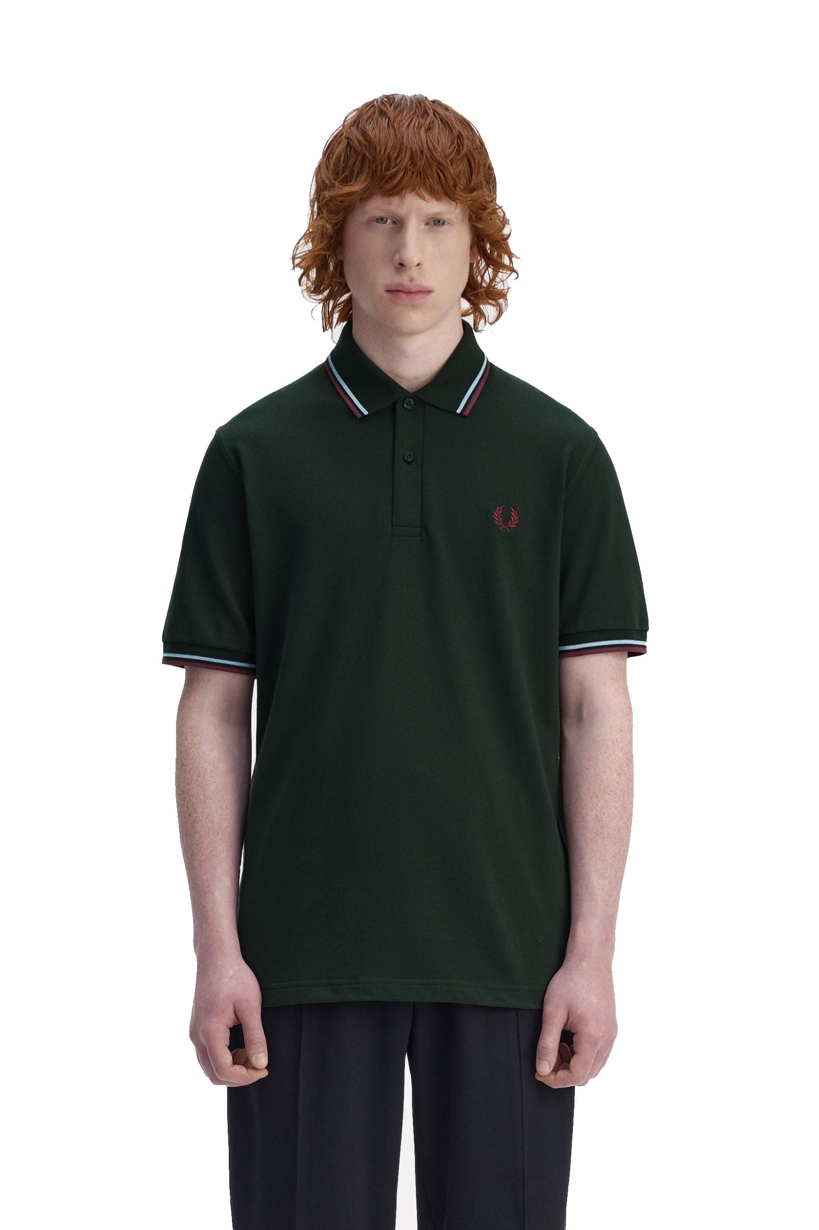 Fred Perry Reissues Original Twin Tipped Polo Night Green / Ice / Oxblood