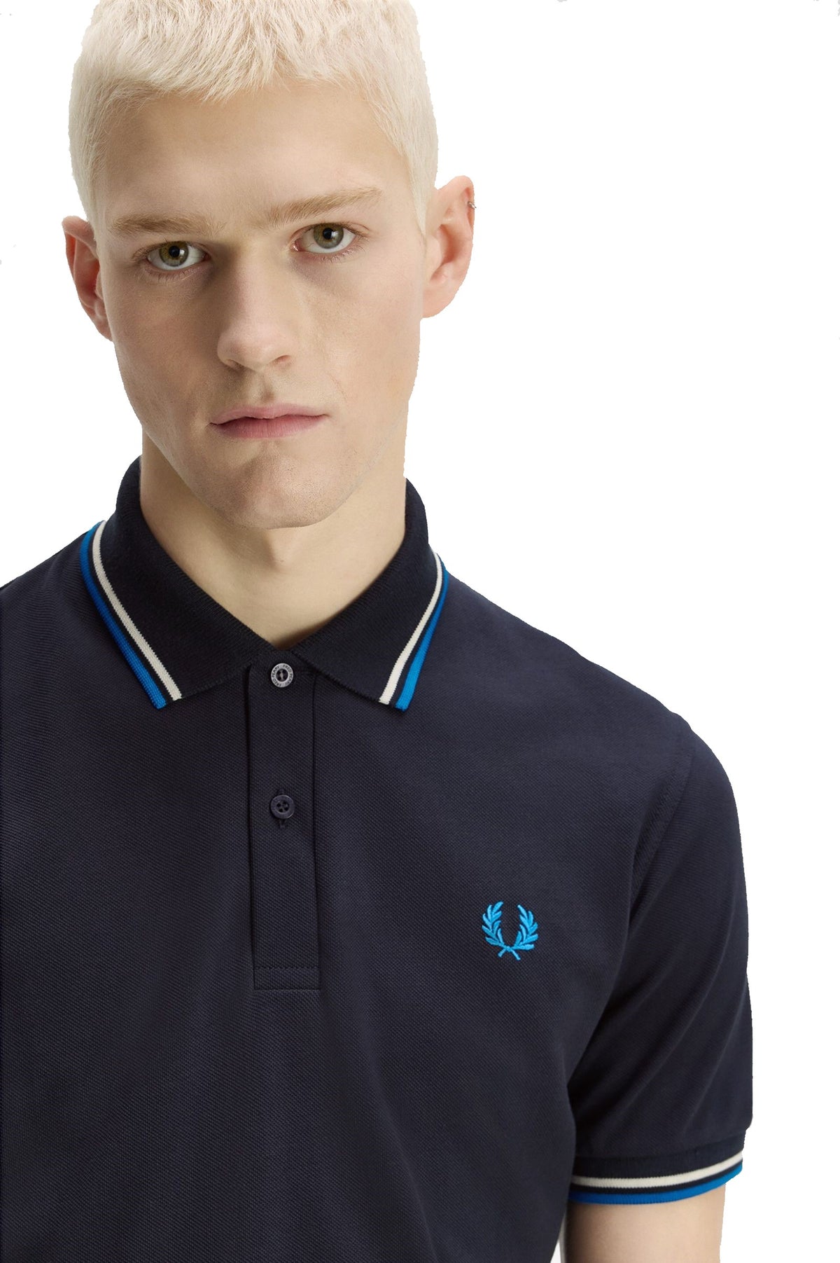 Fred Perry Reissues Original Twin Tipped Polo Navy / Tramline White / Indoor Court Blue