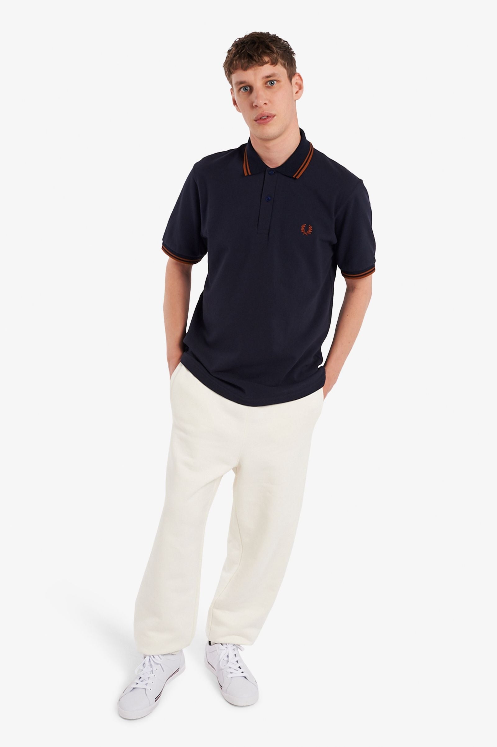Fred Perry Reissues Original Twin Tipped Polo Navy / Nut Flake / Nut Flake