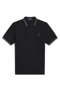 Fred Perry Reissues Original Twin Tipped Polo Black / Oatmeal / Whisky Brown