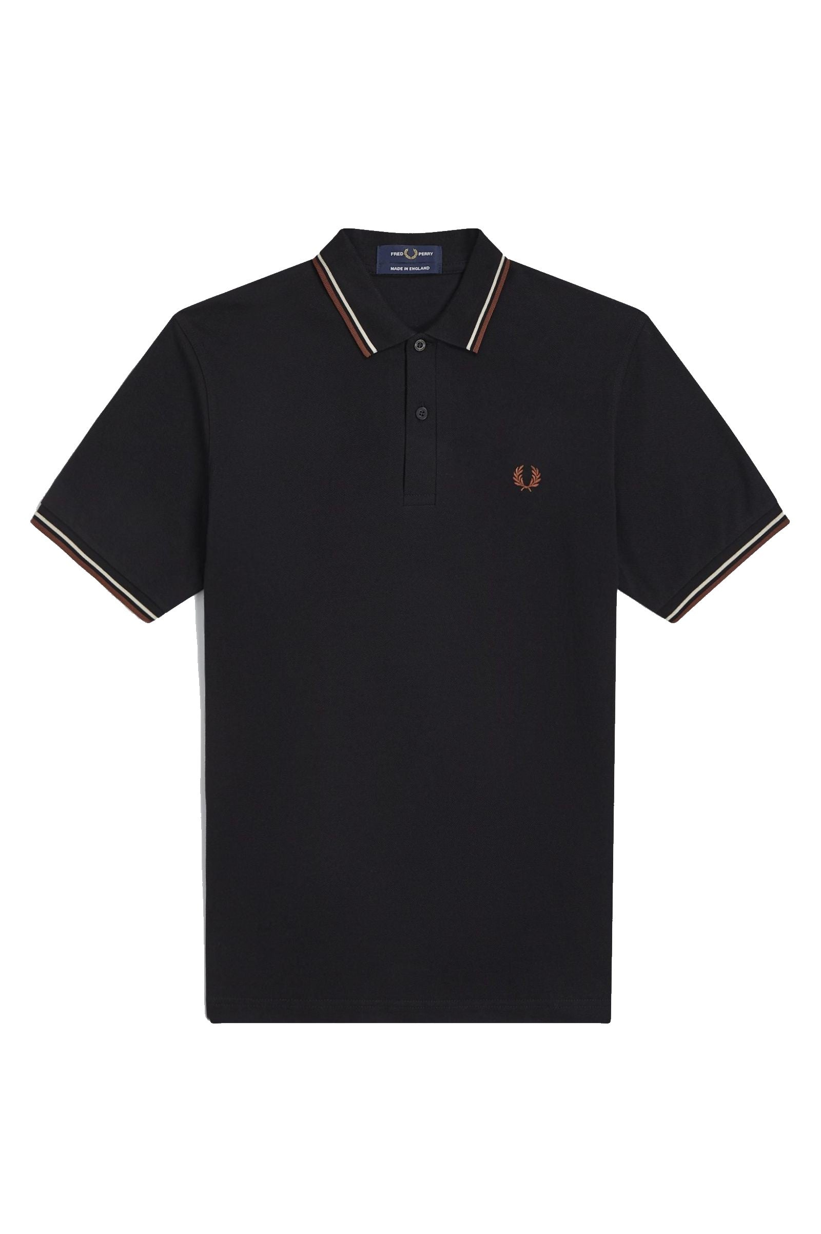 Fred Perry Reissues Original Twin Tipped Polo Black / Oatmeal / Whisky Brown