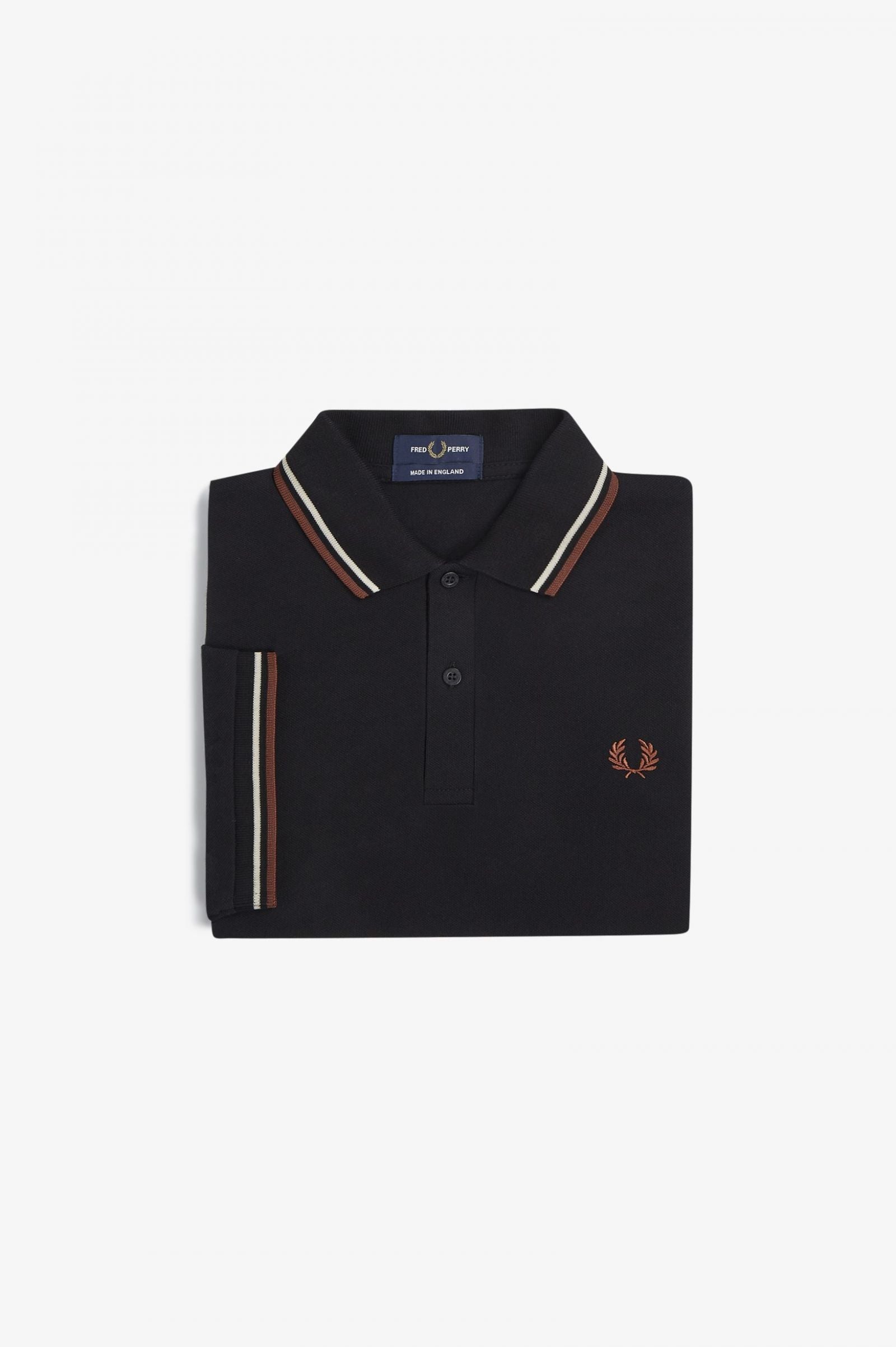 Fred Perry Reissues Original Twin Tipped Polo Black / Oatmeal / Whisky Brown