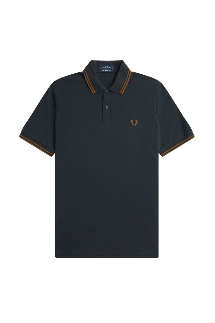 Fred Perry Reissues Original Twin Tipped Polo Night Green / Dark Caramel / Dark Caramel
