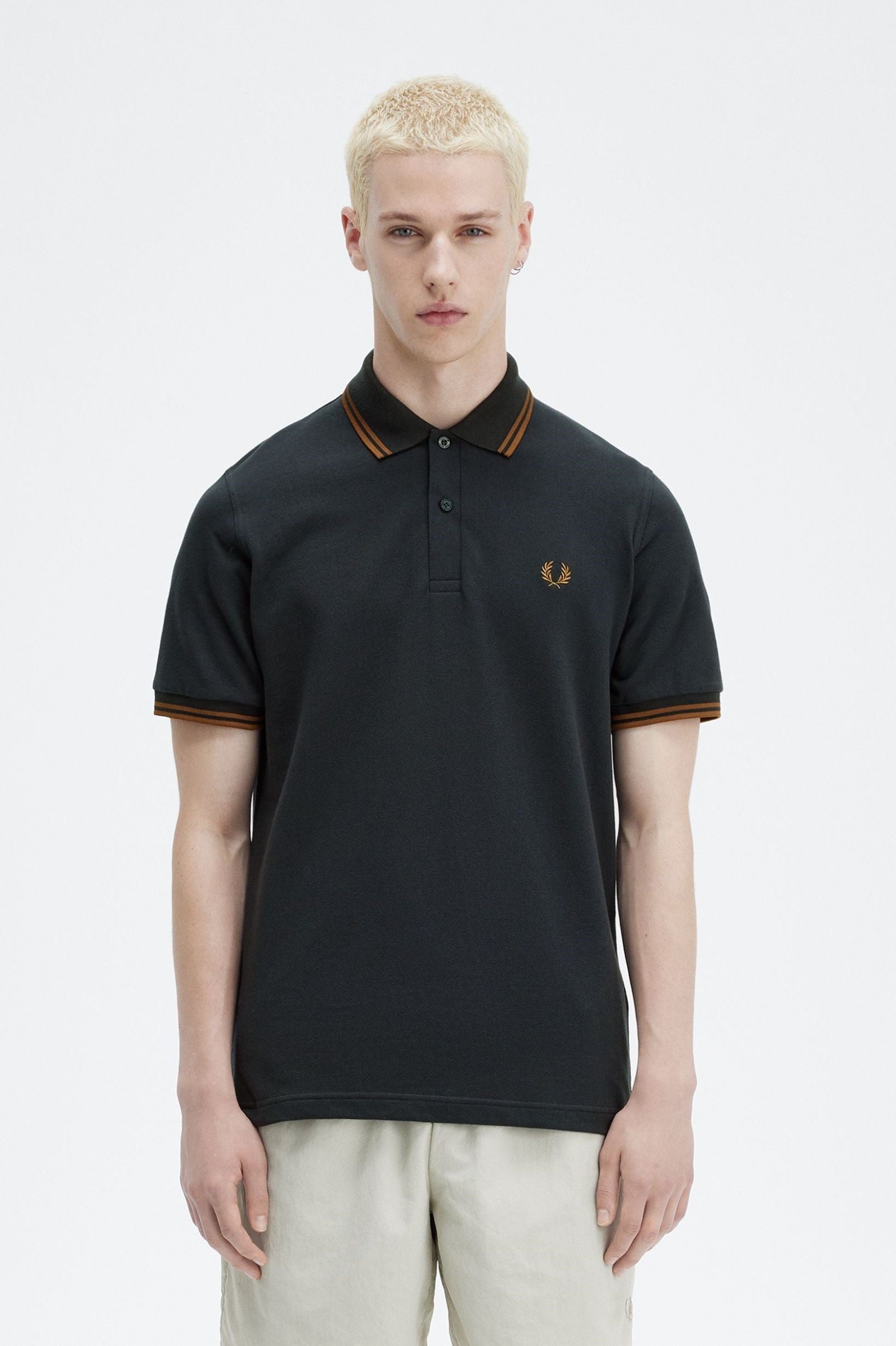 Fred Perry Reissues Original Twin Tipped Polo Night Green / Dark Caramel / Dark Caramel