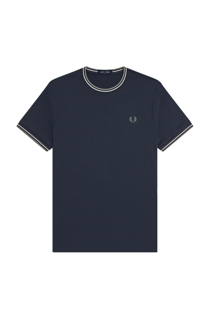Fred Perry Twin Tipped T-Shirt Dark Airforce / Ecru / Seagrass