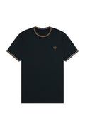 Fred Perry Twin Tipped T-Shirt Night Green / Dusky Blue / Dark Caramel